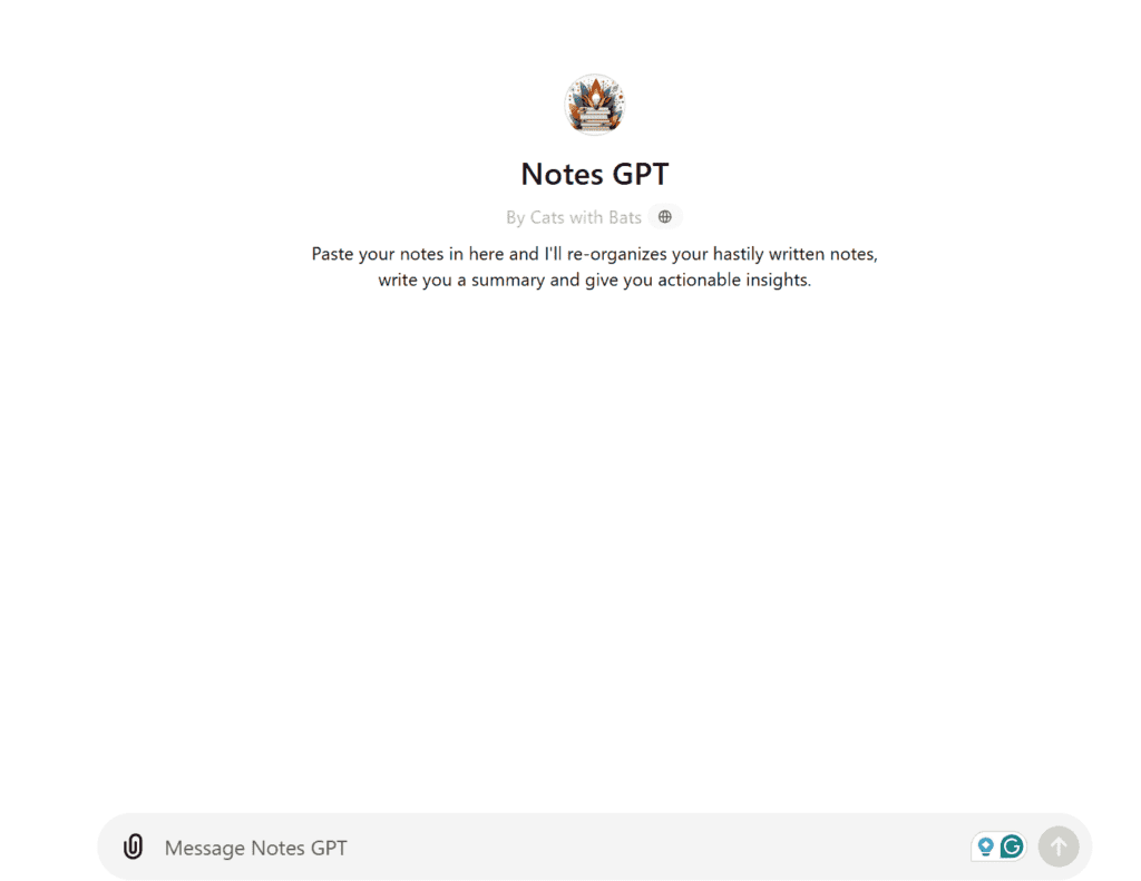 ChatGPT interface with prompts and responses for effective note-making